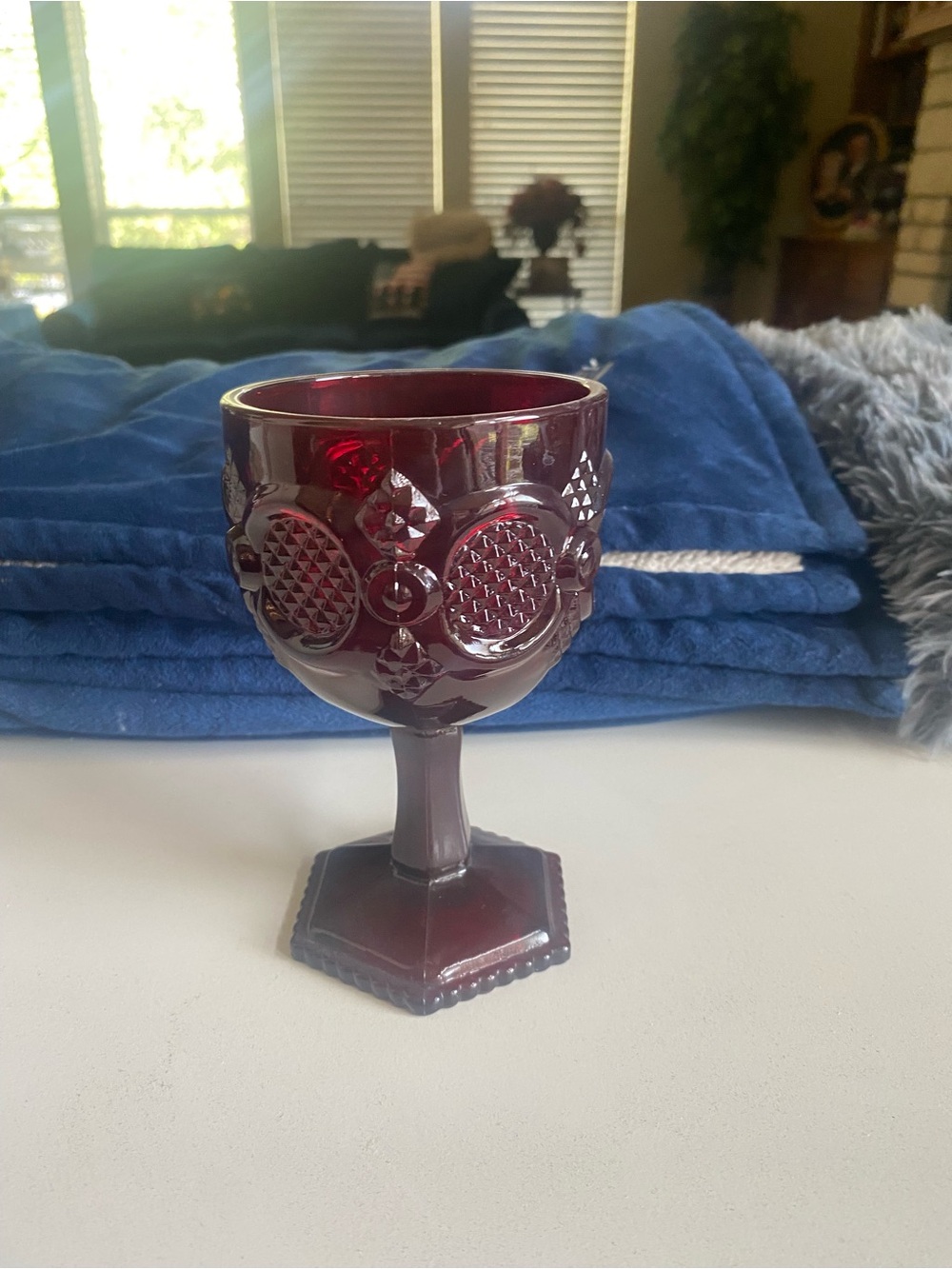 Avon Ruby Red Goblet-Style Stemmed Glass